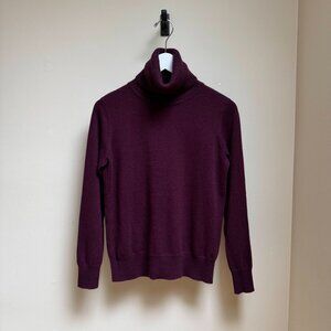 N. PEAL LONDON 100% Cashmere Classic Roll Neck Sweater – Bordeaux Red (XS)
